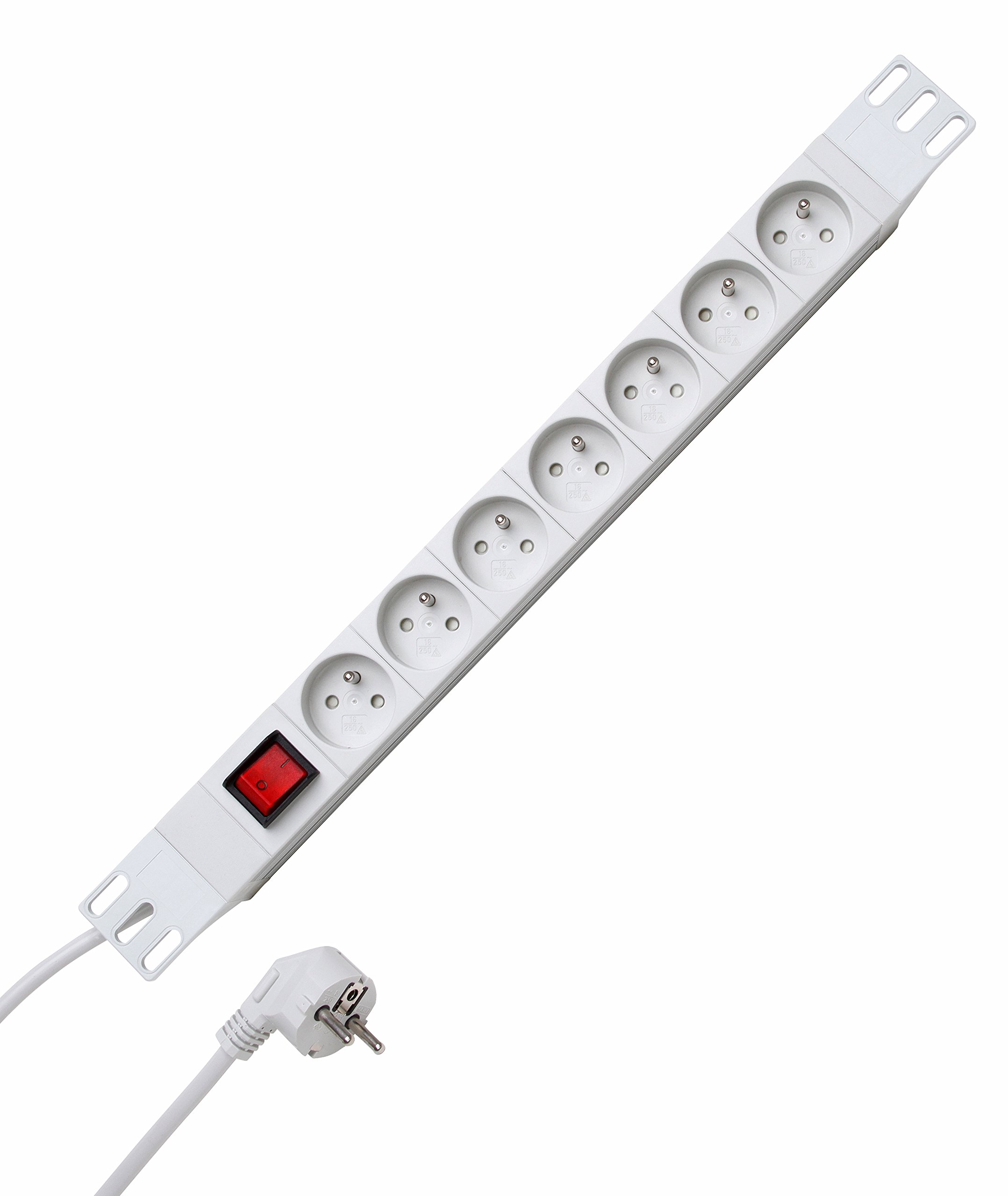 Kopp 932704012 Versal 7x with MSK Hours, 2 Pin 45 Degree gedr. BEL. SWITCH Pots, 5 mm², 2 m with SCHUTZK. RIGHT ANGLE PLUG, 250 Vac 16 Amp