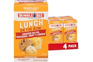 Bumble Bee Lunch On The Run Chicken Salad with Crackers Kit, 8.2 oz (Pack of 4) - Ready to Eat, Includes Crackers, Cookie & Mixed Fruit - Shelf Stable & Convenient Source of Protein
