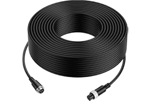 EKYLIN 65FT 20M Car Video Extension Cable 4-Pin Aviation for CCTV Rearview Camera Truck Trailer Camper Bus Motorhome Vehicle 