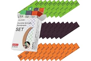 stedi Sanding Sponge for Model Gundam Building,3mm Hobby Model Tools Hand Sanding Block Waterproof Wet Dry Reuse #1000#1200#1500 Grit Sandpaper, 30 Sheets