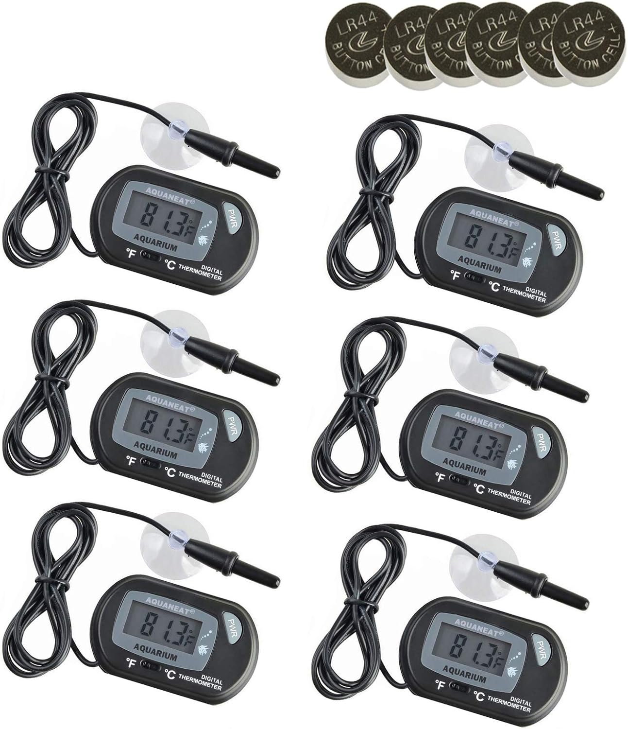 Amazon.com : AQUANEAT Aquarium Digital Thermometer Fish Tank Water Terrarium Reptile Free Extra ...