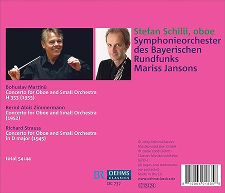 Bohuslav Martinu Richard Strauss Bernd Alois Zimmermann Mariss Jansons Bavarian Radio Symphony Orchestra Stefan Schilli Oboe Concertos Amazon Com Music