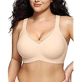 LetsJoli Lace V Seamless Bras for Women No Underwire Bralettes Push Up Wireless Supportive Full Coverage Everyday Bras