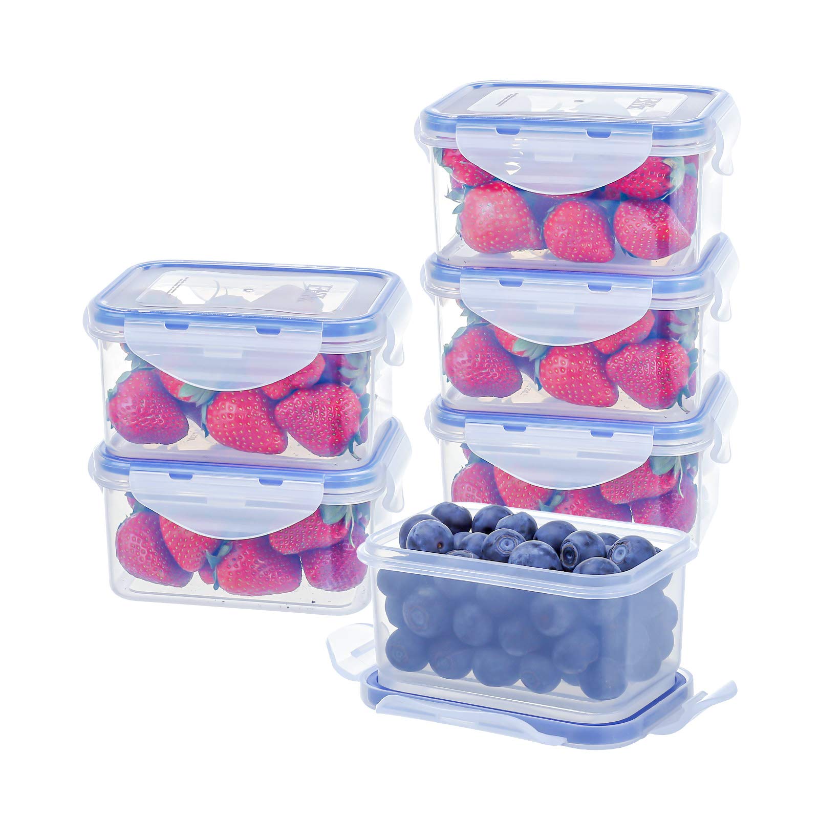 EASYLOCK 6 Pack 500ML Airtight Plastic Food Storage Containers with Lids, Reusable Meal Prep & Portion Control, Microwave & Freezer Safe, Snack Pots, Fridge Organisers for Soup, Salad, Sauce, Leftover