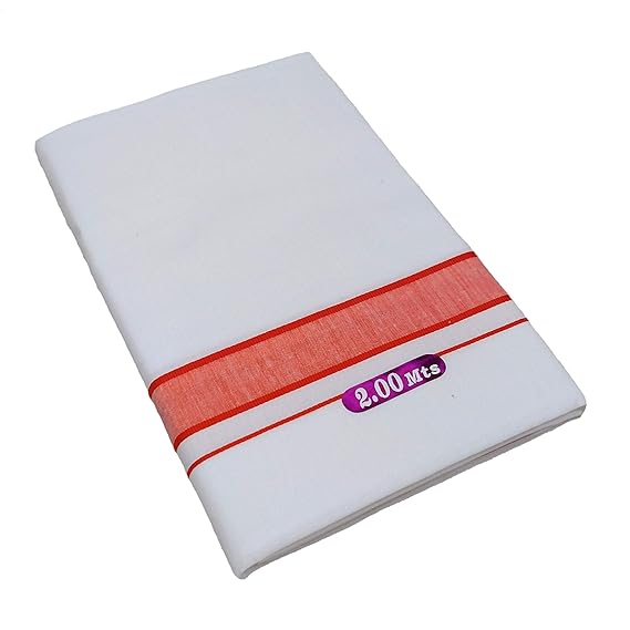 Cotton Cool 100% Cotton For Men's Dhoti 2.00 Mts (Pack of 1Piece) Multi-Colour.