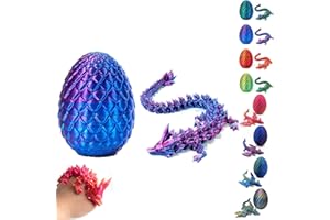 MG rack YF 3D Printed Dragon-Flying Articulated Dragon | 3D Printed Dragon Eggs with Dragon Inside | Eco-Friendly Crystal Dragon-Mystery Dragon Egg,Adults Fidget Toys for Autism ADHD (Laser Violet)