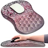KUOSGM Mouse Pad Wrist Support, Ergonomic Mouse Pad with Massage Dot, Comfortable Computer Mouse Pad for Laptop, Wrist Rest Pain Relief Mousepad with Non-Slip PU Base for Office & Home, 12 x 8 in