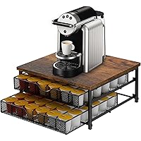 Coffee Pod Drawer Holder Capsule Storage Organizer 2 Tier Coffee Pods Holder With Sliding Baskets for 72 Capacity K Pod, Suit