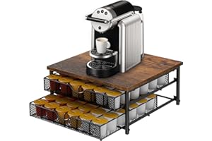 Coffee Pod Drawer Holder Capsule Storage Organizer 2 Tier Coffee Pods Holder With Sliding Baskets for 72 Capacity K Pod, Suit