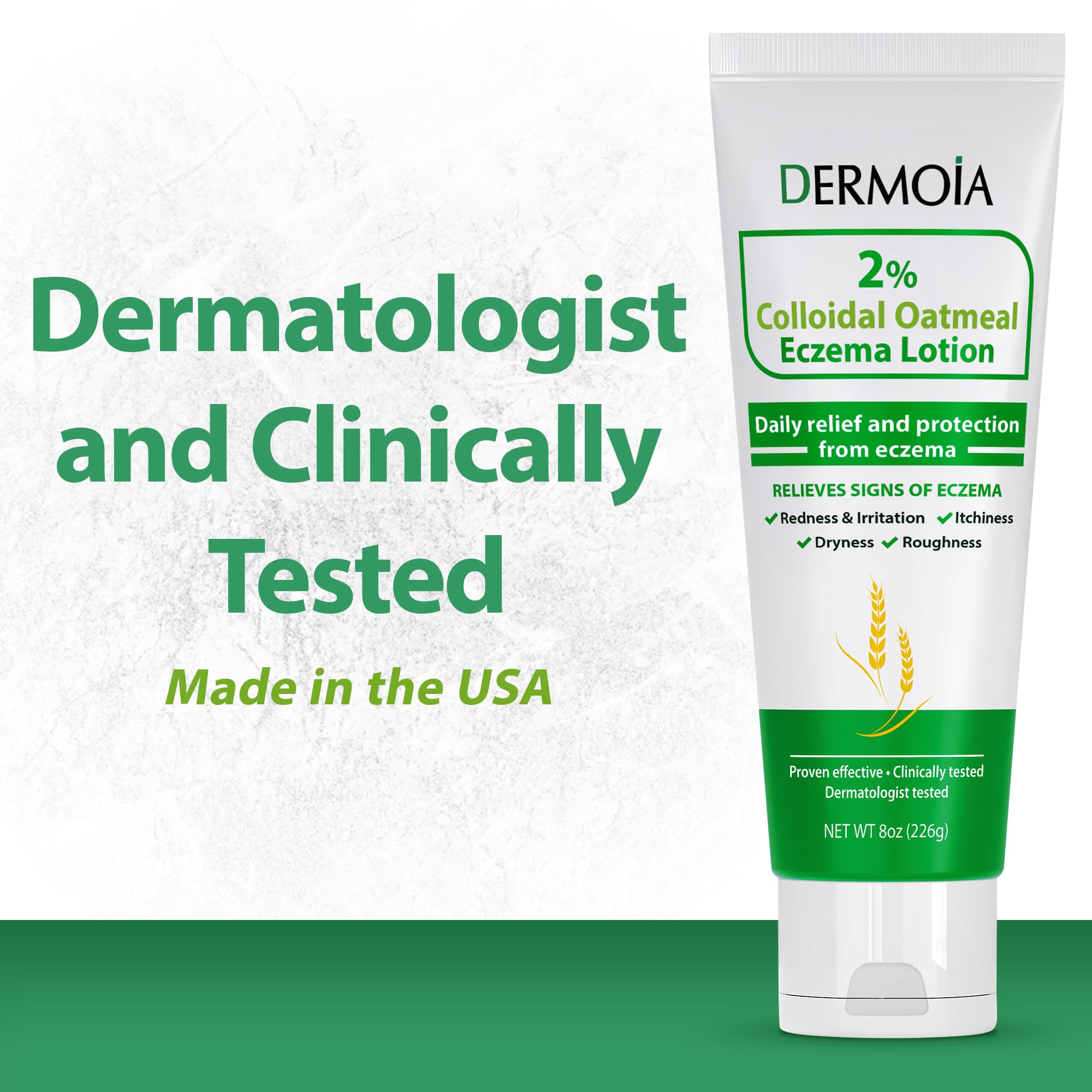 2% Colloidal Oatmeal Eczema Lotion - Soothing and Moisturizing Anti-Itch Cream & Body Lotion with Aloe Vera, Shea and Glycerin - Nourishing Eczema Cream for Superior Relief and Protection 8oz