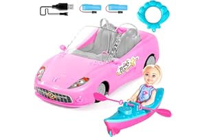 ULOVEME 2.4Ghz Remote Control Car for Girls - 1:18 RC Toys for Kids with Doll, 100 mins with Rechargeable Battery, Birthday for Grils (Pink #4)
