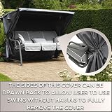 Barlborough Garden Swing Cover 3 Seater Waterproof Charcoal 210x170x125cm view 3