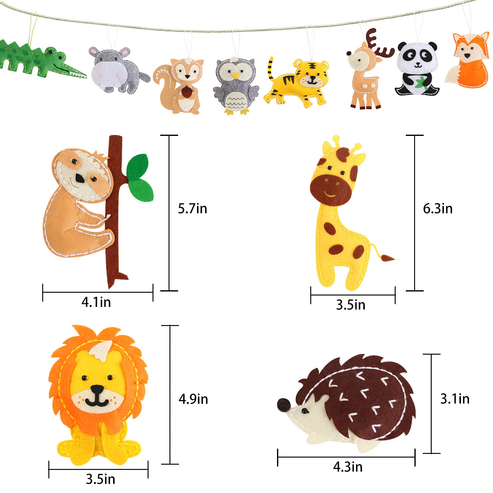 Coola Sewing Kit for Kids, Crafts for Kids Ages 8-12, Arts and Crafts for Kids, Sewing Kit for Beginners, DIY Felt Woodland Animals Kits, Craft Supplies for Kids Girls Boys Gift Ideas Set of 12