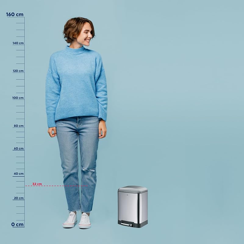 Cestino a pedale 6 l, cestino per cosmetici con coperchio Silent Close, chiusura automatica DAVINO, cestino da bagno in acciaio inox con secchio interno, opaco — foto 4 di 8
