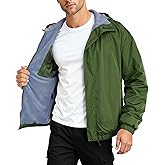 GINGTTO Mens Winter Jacket Softshell Fleece Lind with Detatchable Hood,Reversible Bomber Windbreaker for Men