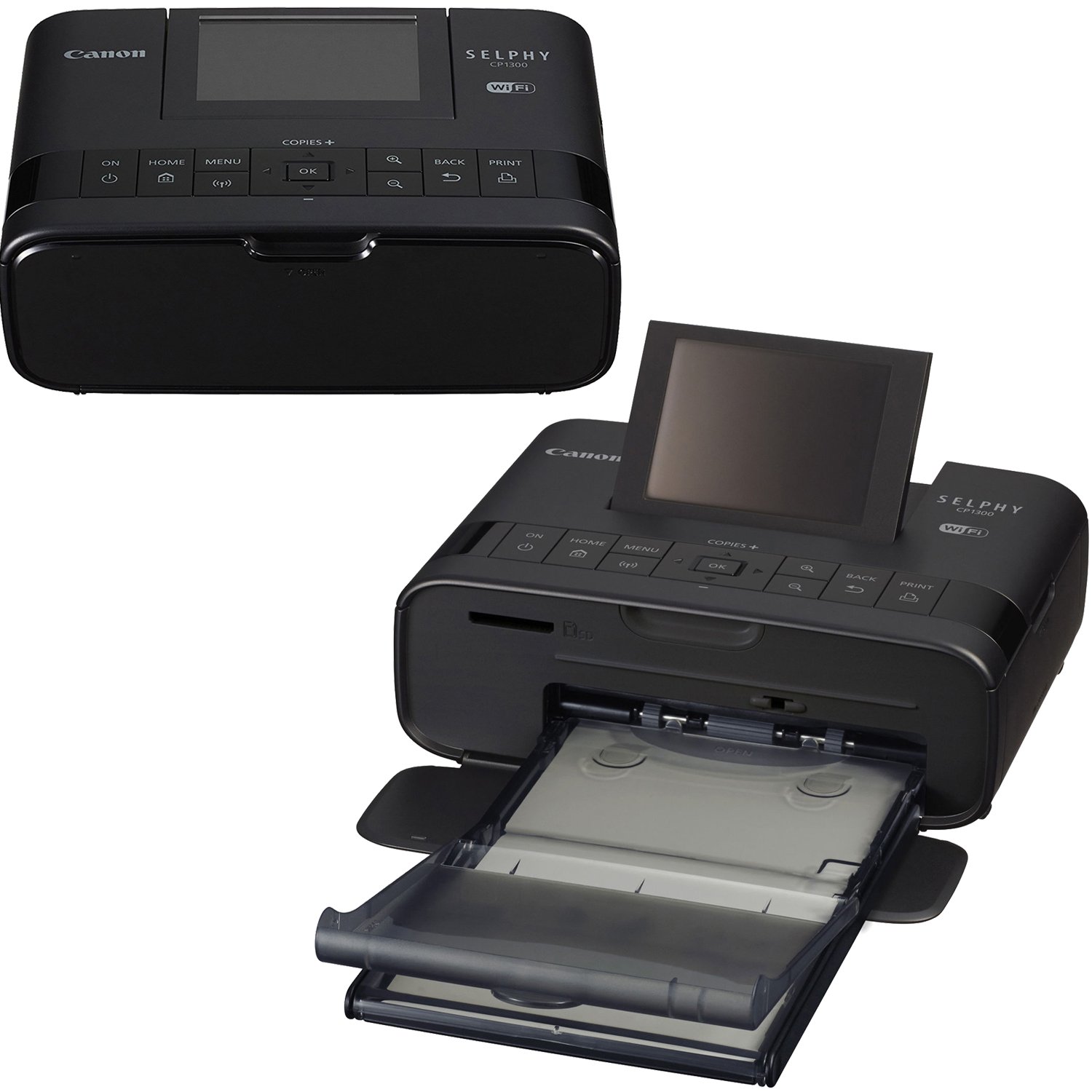 Canon SELPHY CP1300 Wireless Compact Photo Printer (Black) + Canon KP