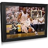 ORIMAMI Signed Basketball Dwyane Wade Poster Framed Photo Gift 8x6 Inches with 1x35mm Film Mini Cell Display,Gifts for Miami Heat Fans