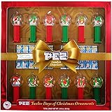Pez 12 Days Of Christmas Themed Dispenser Ornaments With Sugar Cookie Flavored Candy Gift Set
