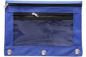 Pencil Pouch 3 Rings Cloth Mesh Zipper Pouch Pencil Home School Supplies Case Organizer