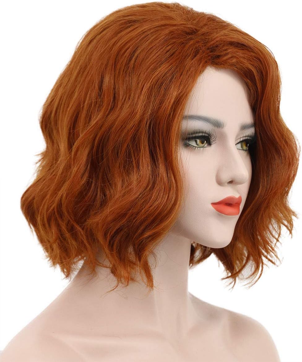 Karlery Adult Women Short Bob Wave Orange Wig Halloween Cosplay Wig Anime Costume Party - Image 4