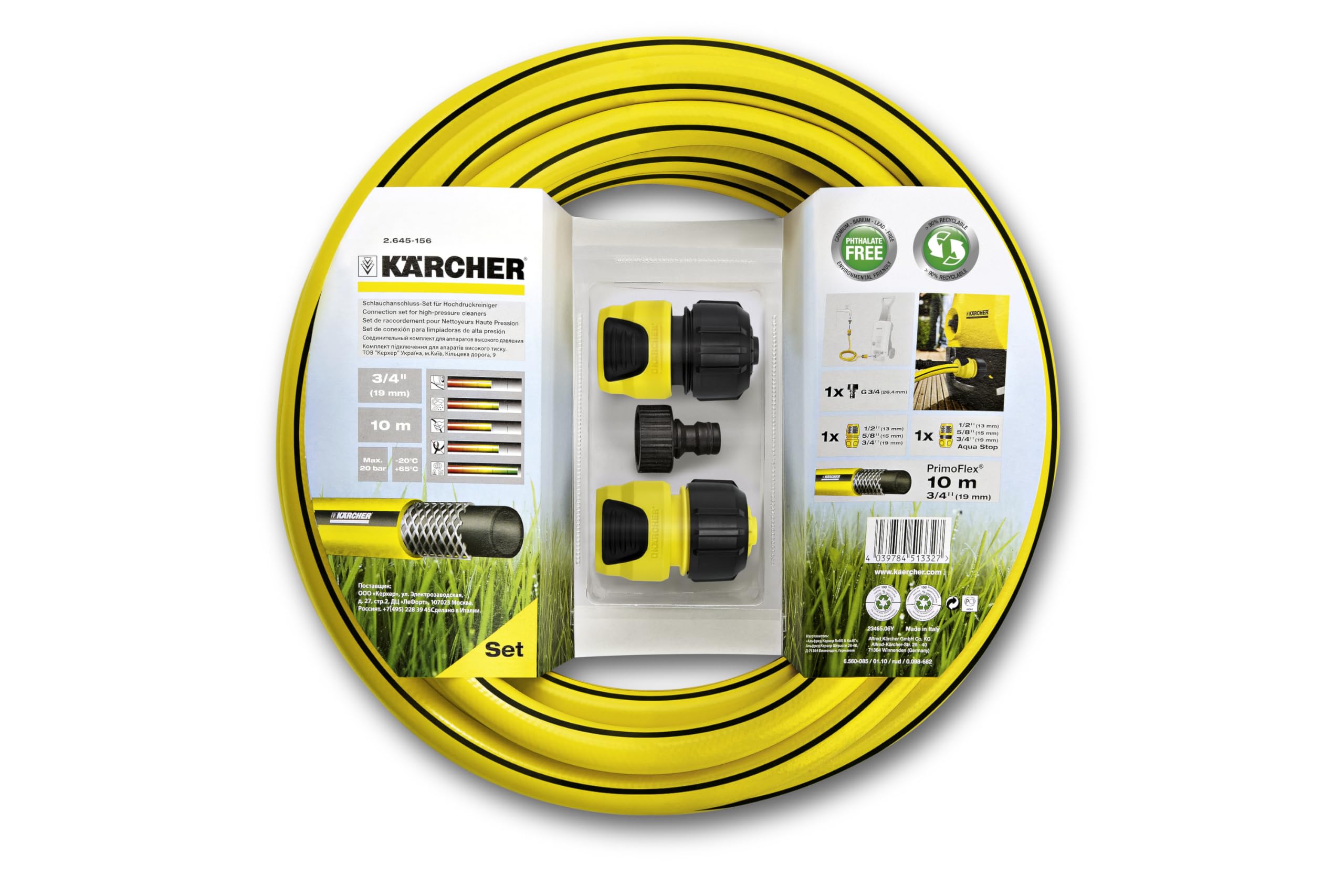 Kärcher Hose Connection Set for Pressure Washers, 10 meter, Black / Yellow
