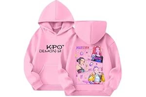 GENERIC Girls Hoodies K-Pop Singer Long Sleeve Sweatshirts Demon Graphic Print Pullover Fall Jackets Coat with Pockets