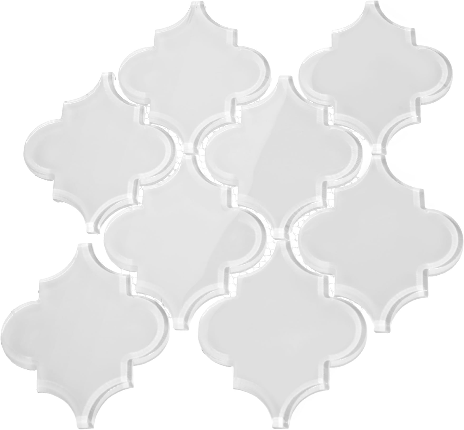 Giorbello G9113-11 Glass Arabesque Tile, Bright White