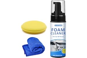 CYTITZHN Multipurpose Car Interior Foam Cleaner for Seats, Carpets & Dashboard – Deep Cleaning Formula for Fabric, Leather, Plastic Surfaces | Car Detailing Kit & Upholstery Cleaner (5.1Oz/150ML)