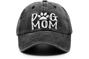 Waldeal Women's Embroidered Dog Mom Hat Adjustable Denim Baseball Cap