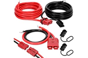 Anrain 24 FT Quick Disconnect Winch Power Cable, 2 Gauge 2 AWG Copper Wiring, Heavy Duty Quick Disconnect Cables with Quick Connect Plugs, for a Wide Range of Winching Applications