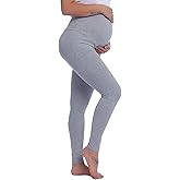 Joyaria Womens Cotton Maternity Leggings Pants Over The Belly Pregnancy Active Wear Workout Yoga Tights Pants S-XXL