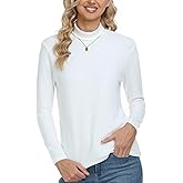 CUNYI Women's Turtle Neck Shirt Long Sleeve Thermal Tee Cotton Tops for Women