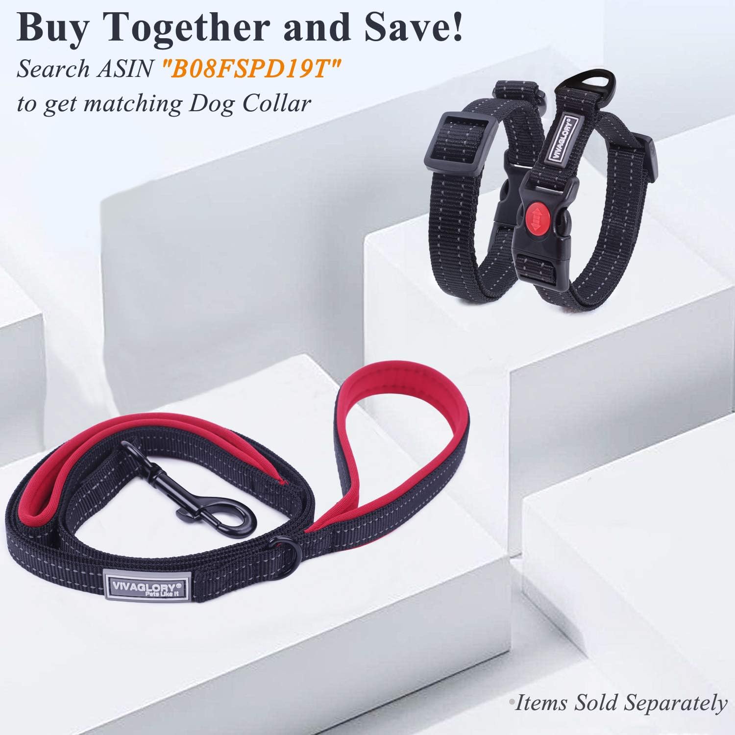 VIVAGLORY Dog Lead Twingrip Double Handle Dog Lead, Leash with Traffic Handle & 2 Loop for Walking & Training - Image 5