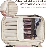 Wandering Nature Travel Makeup Bag with Brush Compartment Pink PU Leather view 2