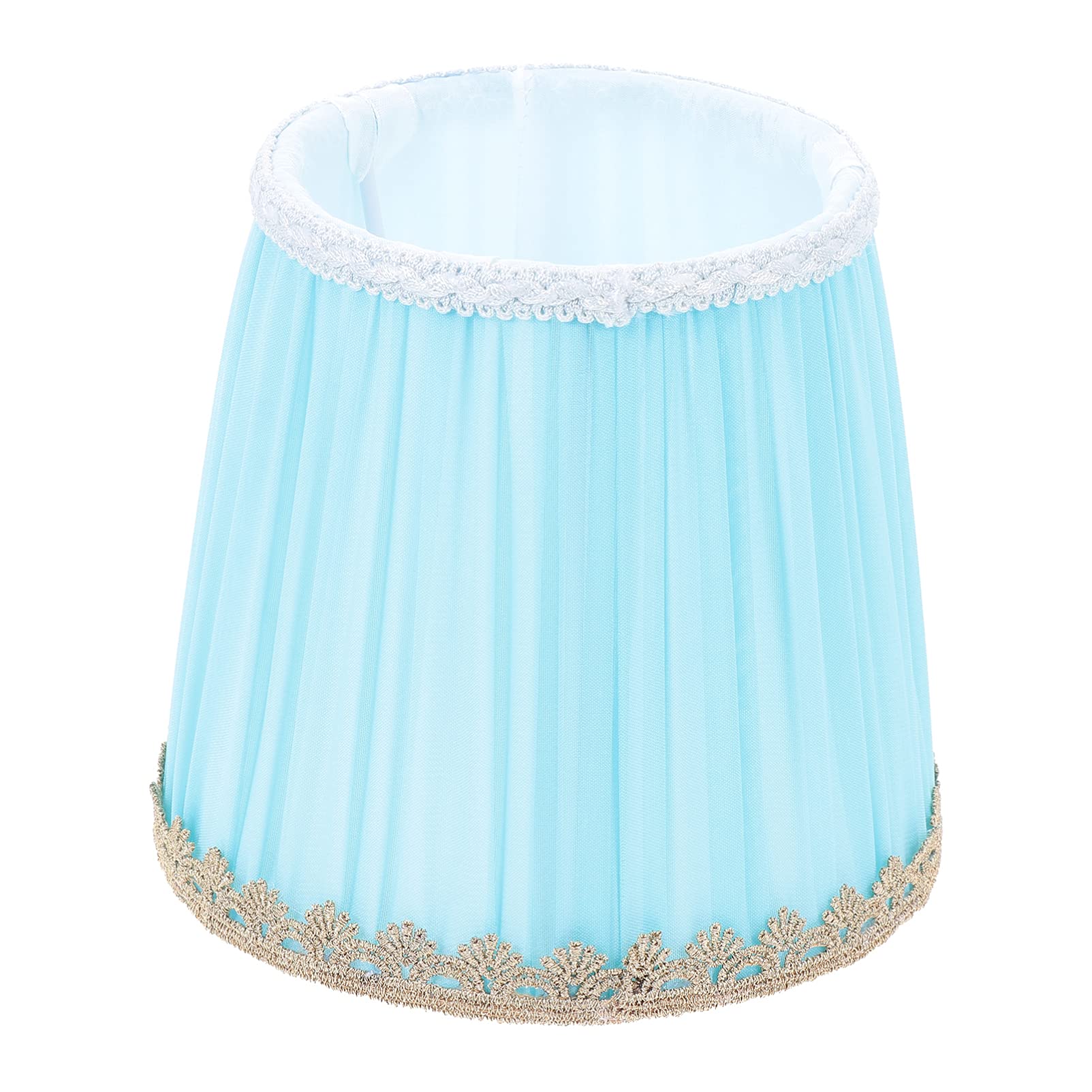 Uonlytech Blue Lampshade Table Cover Shade Small Barrel Fabric Cloth Lampshade E14 Screw Bulb Light Shade Fixture Home Cover Decoration