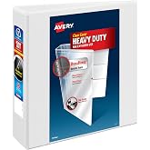 Avery Heavy-Duty View 3 Ring Binder, 3" EZD Rings, 1 White Binder | For Heavy School, Home and Office Use, DuraHinge Tear-Res