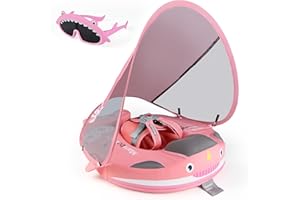 Joyooss Mambobaby Float with Canopy, Never Flip Over Baby Pool Float Float with Canopy Non Inflatable Infant Pool Float, Water Float with Removable UPF 50+ UV Baby Floaties for 1 Year Old 0-36 Months