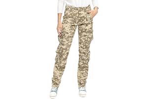 OCHENTA Womens Stretch Casual Cargo Work Pants Camo Combat Tactical Travel Pants with 8 Pockets