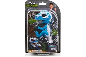 Untamed T-Rex by Fingerlings - Ironjaw (Blue) - Interactive Collectible Dinosaur - By WowWee