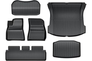 Maysoo Floor Mats for Tesla Model 3 2023-2017 TPE All-Weather Cargo Liner Floor Mats Front and Rear Trunk Floor Mats Interior Accessories (Set of 6)