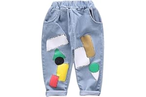 Toddler Baby Girl Cute Cartoon Jeans Casual High Waisted Wide Leg Pant Straight Denim Pants Baggy Baby Boy Fall Outfits