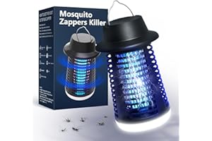 Swift Catch Bug Zapper Outdoor, Portable Mosquito Zapper 2 in 1 with LED Night Light,Waterproof Insect Zapper Electric Fly Trap,4000V Effective Mosquito Killer Ideal for Backyard,Patio,Camping,Fishing