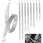 8pcs Ground Straps, 10/13/15/20 inch Grounding Strap (Silver-Thicken) | ground strap automotive,engine ground strap,automotive ground strap, braided ground strap，ground wire for car, for Most Cars
