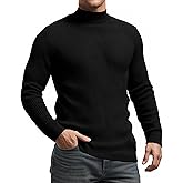 MANGOPOP Men's Mock Turtleneck Shirts Long Sleeve Shirts Pullover Ribbed Sweater Fall Fashion 2025