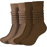 Buauty Slouch Socks for Women, Soft Extra Long Chunky Scrunch Knee High Sock Winter Knit Slouchy Socks Leg Warmmers