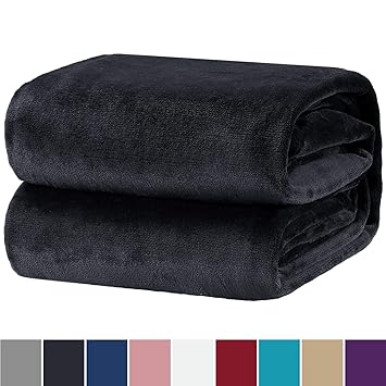 Bedsure Fleecedecke Kuscheldecke 150x200cm Anthrazit, hochwertige Mikrofaser Flanell Decke für Sofa & Sessel, super weiche wa