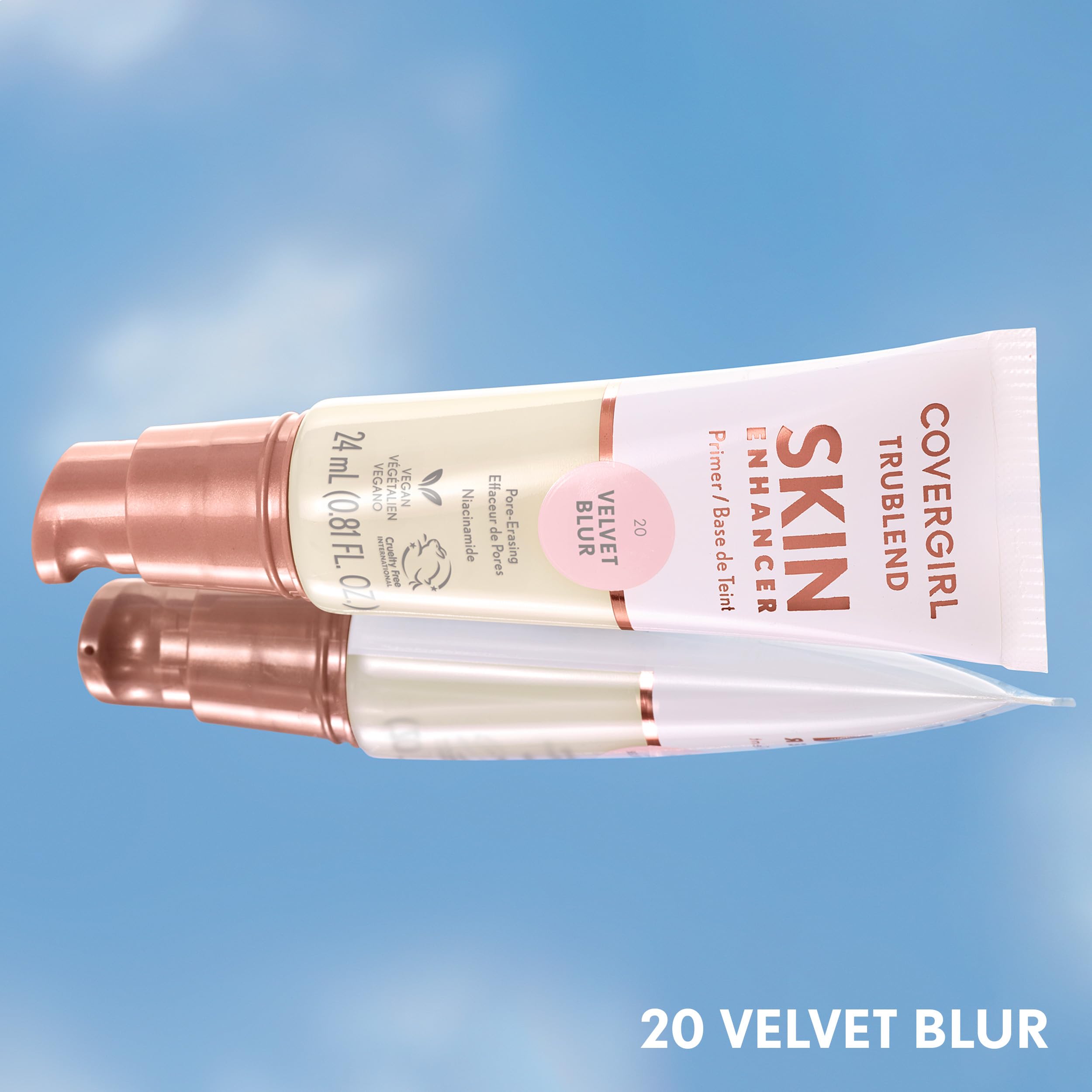 COVERGIRL TruBlend Skin Enhancer, Velvet Blur, Primer, Plumps Dry Skin, Blurs Pores, Hydrating, Brightening, Lasts All Day, 0.81oz