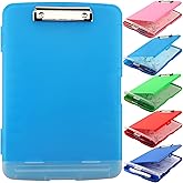 Clipboard with Storage, Side Open Nursing Clipboard Foldable Storage, Plastic Clipboard with Low Profile Clip, Waterproof Nur