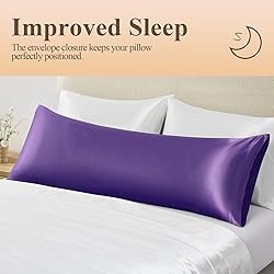 Satin Body Pillow Cover, Purple Silky Cooling