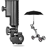 SANXIACAR Heavy-Duty Golf Push Cart Umbrella Holder Aluminum Base 180° Adjustable for Stroller Bike Wheelchair Bicycle Mobility Scooter Beach Chair Universal Windproof Umbrella Mount
